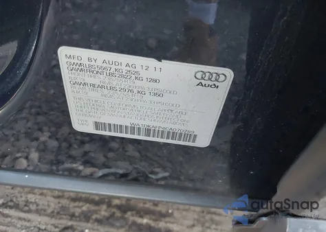 2012 Audi Q5 3.2 Premium Plus from USA, damaged, VIN WA1DKAFP4CA070289